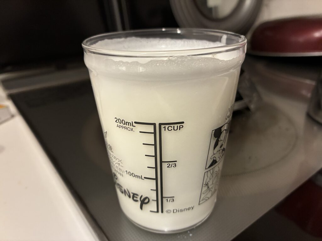 ミルク攪拌後